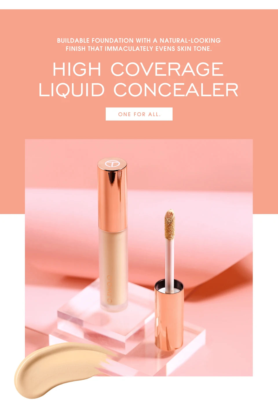 O.TWO.O Makeup Face Concealer Full Coverage Long Lasting Waterproof Liquid Base Eye Dark Circles Concealer