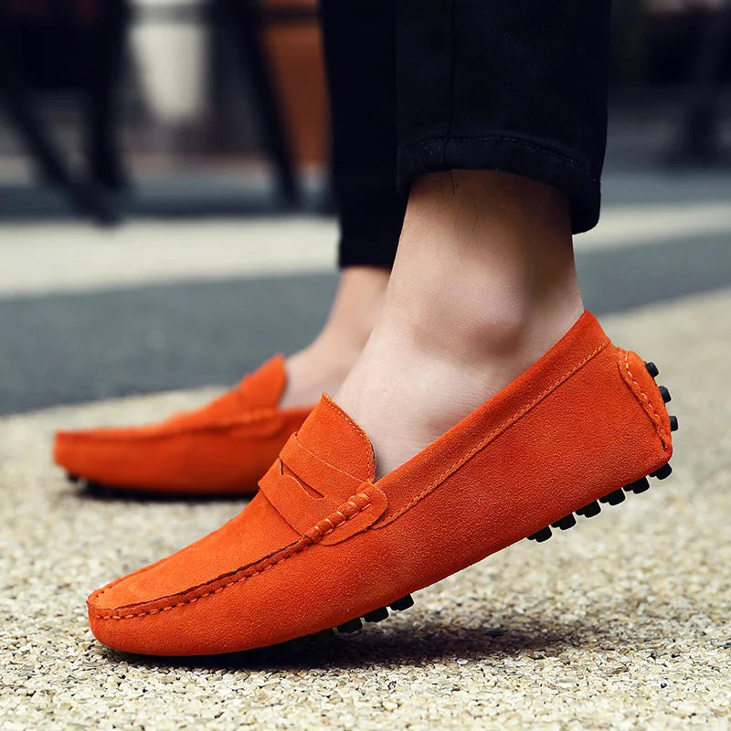 Men High Quality Leather Loafers Men Casual Shoes Moccasins Slip On Men's Flats Fashion Men Shoes Male Driving Shoes Size 38-49