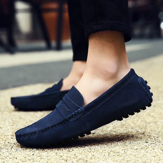 Men High Quality Leather Loafers Men Casual Shoes Moccasins Slip On Men's Flats Fashion Men Shoes Male Driving Shoes Size 38-49