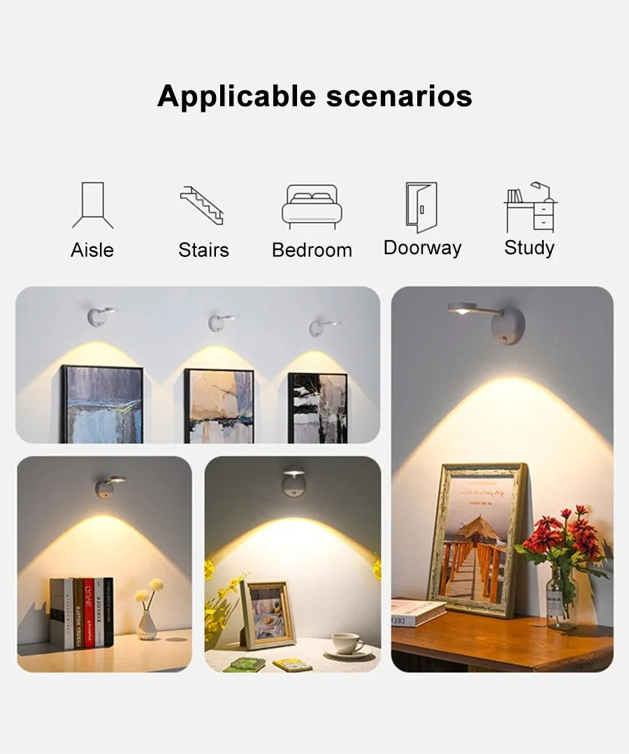 Night Light Motion Sensor Light Wireless USB LED for Kitchen Bedroom Mural Living Room Sensor Wall Lamp Indoor Lighting LED USB