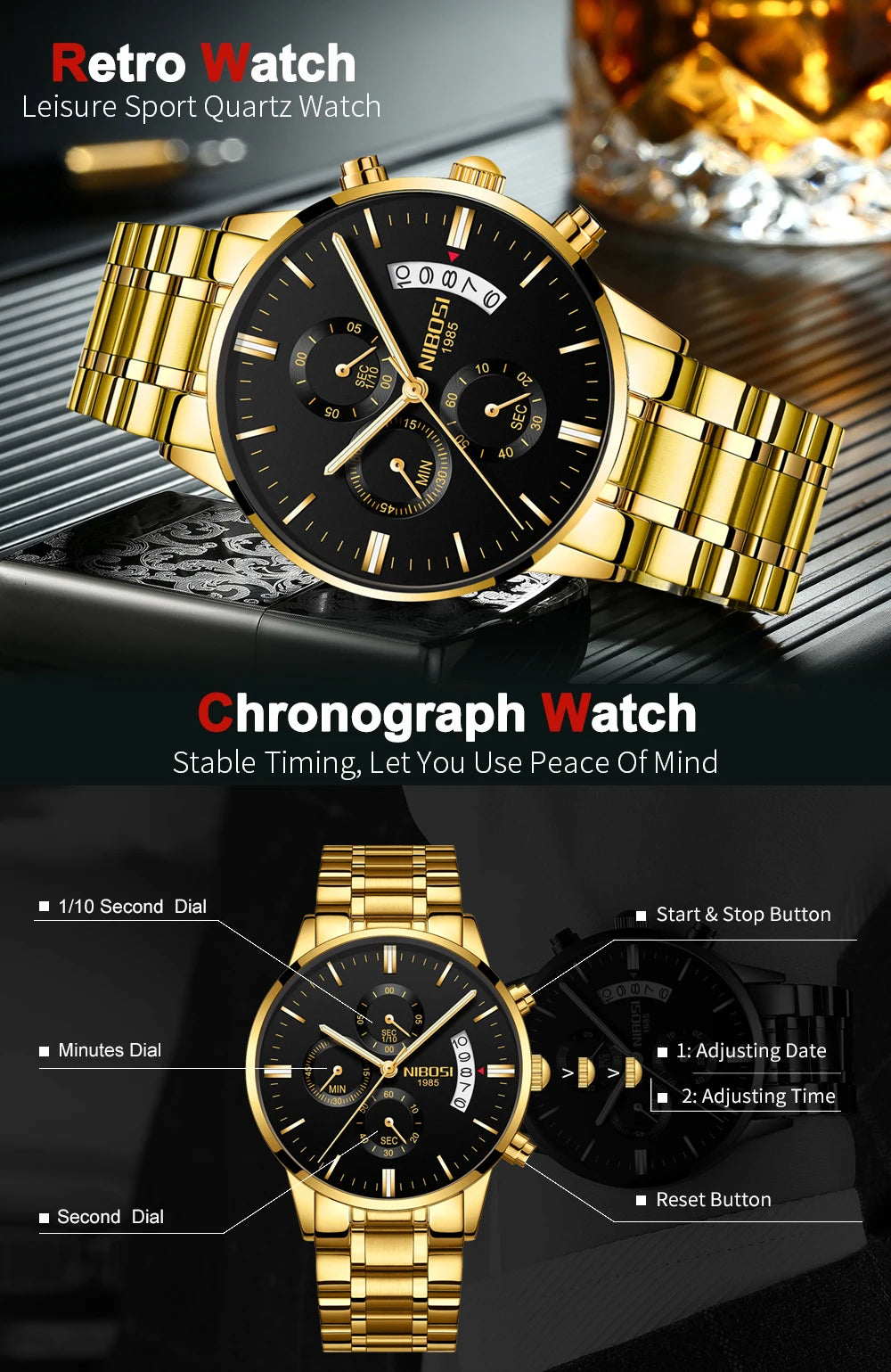 2024 NIBOSI Luxury Watch for Men Top Brand Quartz Fashion Men Watches Auto Date Waterproof Luminous Male Clock Reloj Hombre