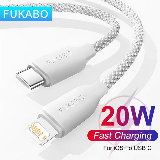 FUKABO PD 20W Fast Charging Charger Cable For Apple iPhone 14 13 12 11 Pro Max Mini 8 Plus X XR XS USB C Cable Phone Accessories