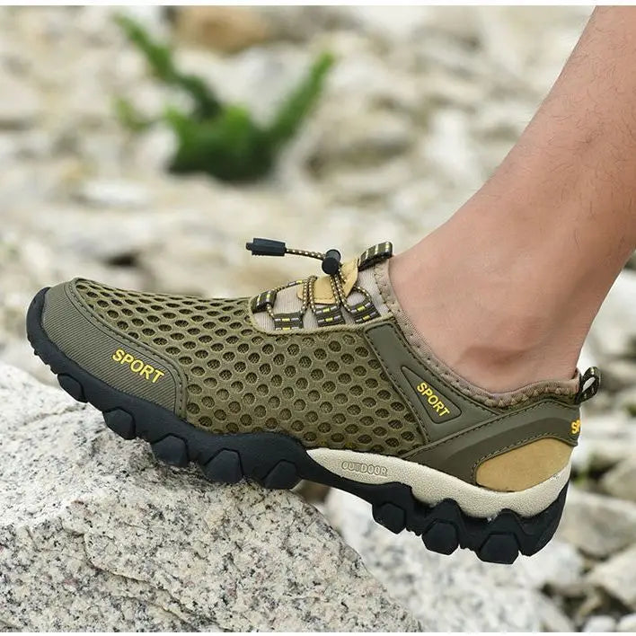 2024 Men Casual Wading Sneakers Summer Fashion Breathable Mesh Shoes Mens Non-Slip Hiking Climbing Trekking Sneaker Men Korean