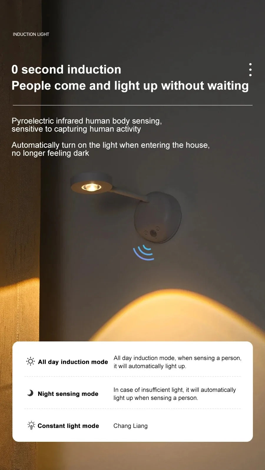 Night Light Motion Sensor Light Wireless USB LED for Kitchen Bedroom Mural Living Room Sensor Wall Lamp Indoor Lighting LED USB